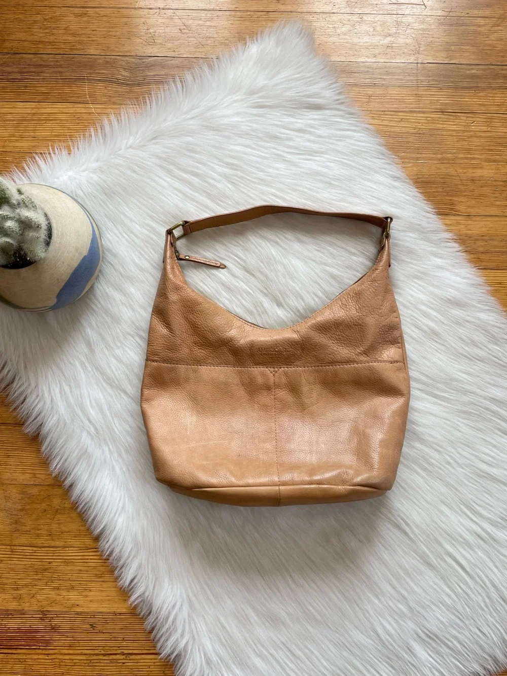 American Leather Co. Hobo Bucket leather shoulder bag